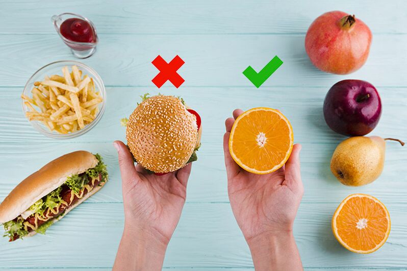 To lose weight, fast food snacks are replaced with fruit