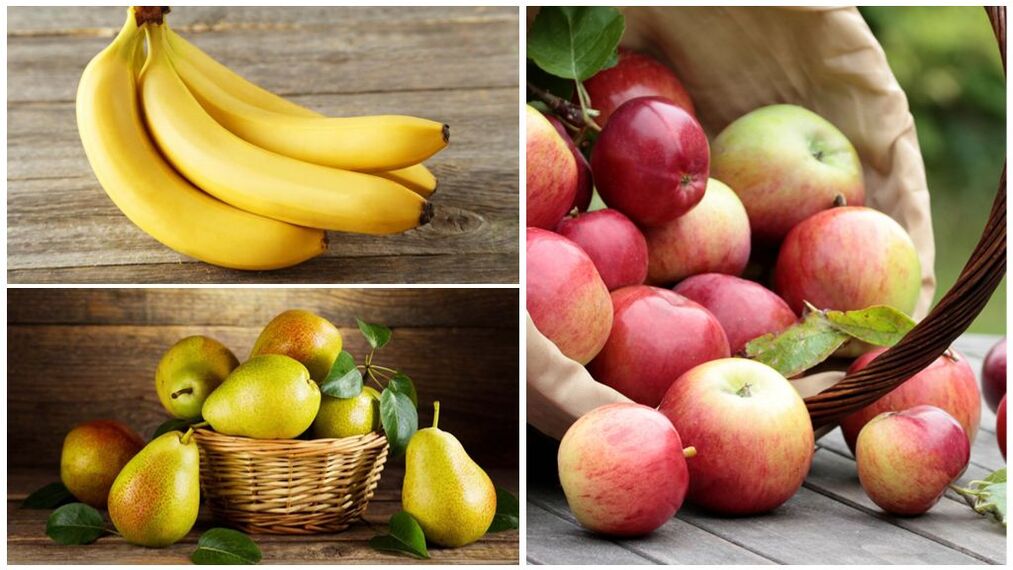Good fruits for gout - bananas, pears and apples