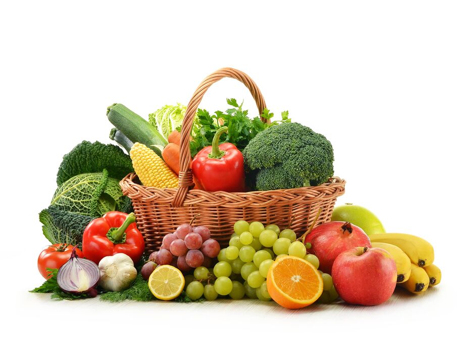 fresh fruits and vegetables in diet
